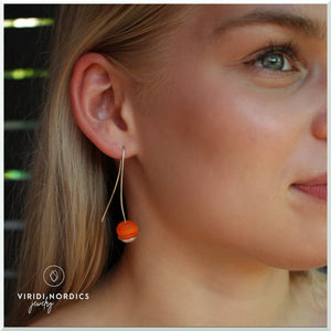 ADELINA Pumpkin orange Drop earrings