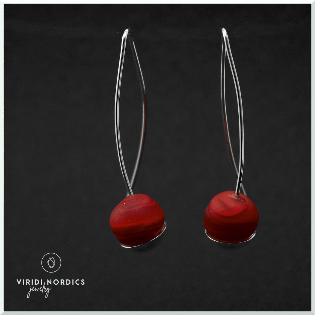 Dark Red Leather Earrings, Lightweight Women's Earrings - Shop Two  Starlings Earrings & Clip-ons - Pinkoi